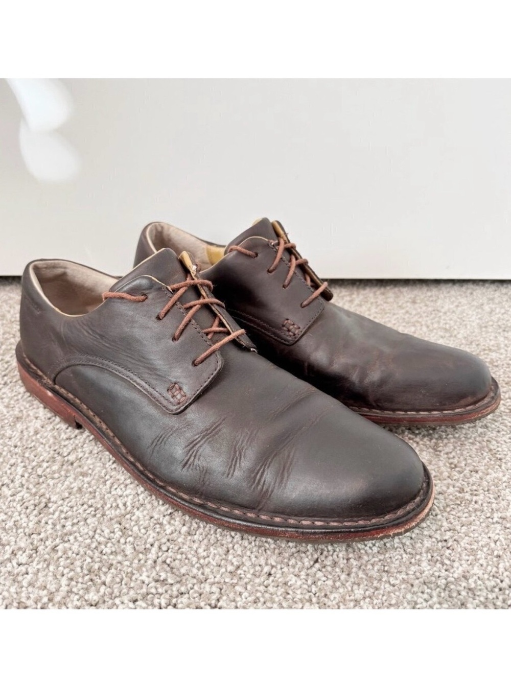 Sebago Salem Leather Lace Up Oxford Shoes Office Work Brown Vibram Mens 10 D